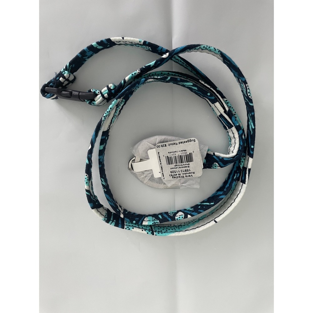 Vera Bradley Shore Enough Breakaway Lanyard 18 inch Navy Blue White 15972-11529